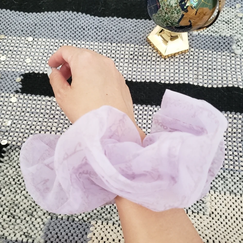 Extra large purple chiffon scrunchies NWT OS